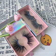 Hand Made Eyelashes Wholesale 3D 5D 25mm Real Mink Strip Eyelashes with Package Boxes